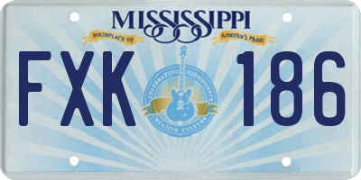 MS license plate FXK186