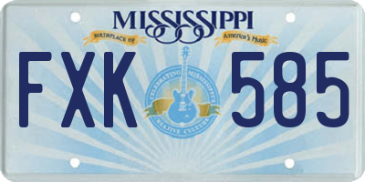 MS license plate FXK585