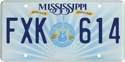 MS license plate FXK614
