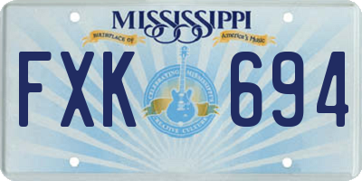 MS license plate FXK694