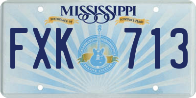 MS license plate FXK713
