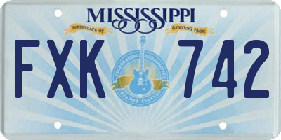 MS license plate FXK742