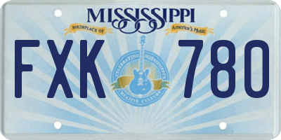MS license plate FXK780