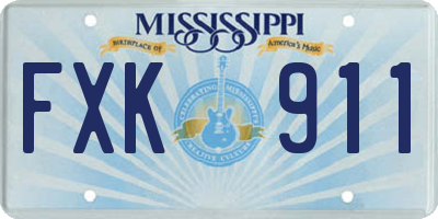 MS license plate FXK911