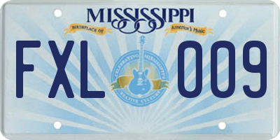 MS license plate FXL009