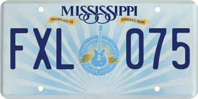 MS license plate FXL075