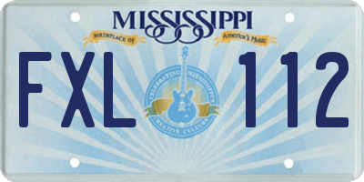 MS license plate FXL112
