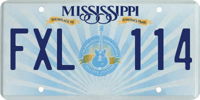 MS license plate FXL114