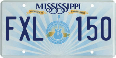 MS license plate FXL150