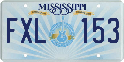 MS license plate FXL153