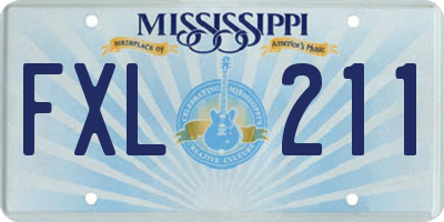 MS license plate FXL211