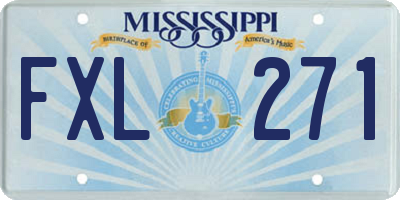 MS license plate FXL271
