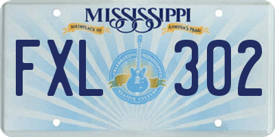 MS license plate FXL302
