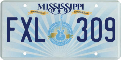 MS license plate FXL309