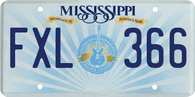 MS license plate FXL366