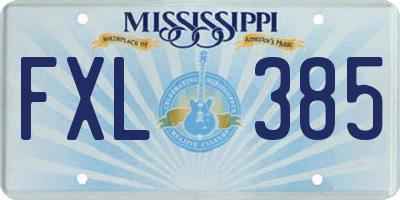 MS license plate FXL385
