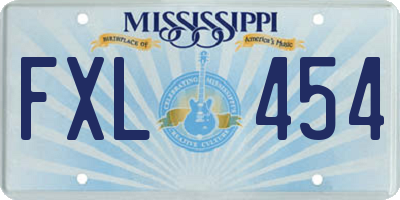 MS license plate FXL454