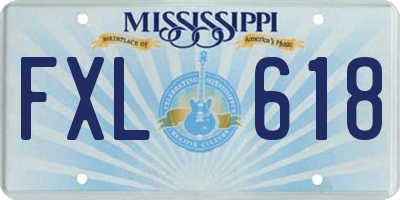 MS license plate FXL618