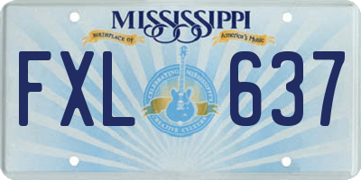 MS license plate FXL637