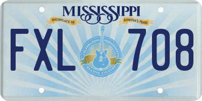 MS license plate FXL708