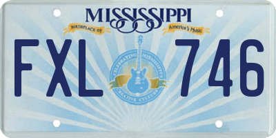 MS license plate FXL746