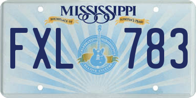 MS license plate FXL783