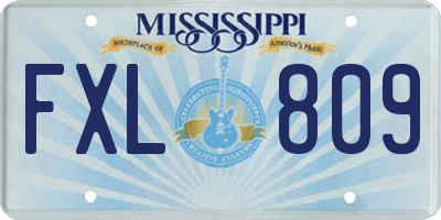 MS license plate FXL809