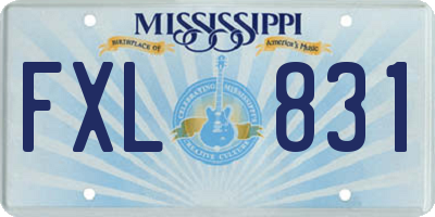 MS license plate FXL831