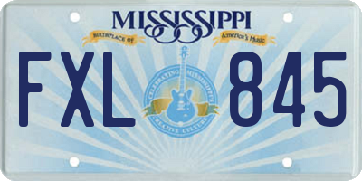 MS license plate FXL845