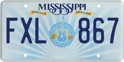 MS license plate FXL867
