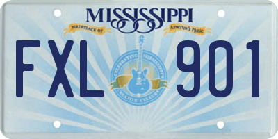MS license plate FXL901
