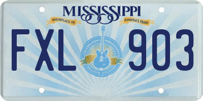 MS license plate FXL903