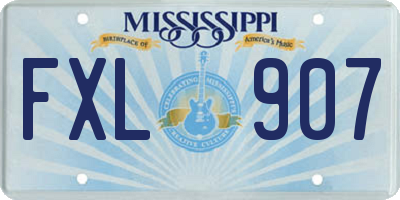 MS license plate FXL907