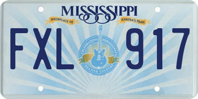 MS license plate FXL917