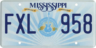 MS license plate FXL958