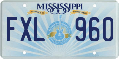 MS license plate FXL960