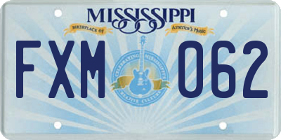 MS license plate FXM062