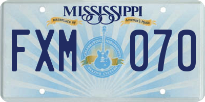 MS license plate FXM070