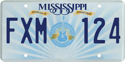 MS license plate FXM124