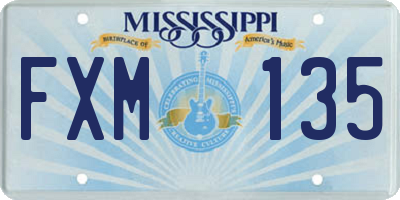 MS license plate FXM135