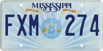 MS license plate FXM274