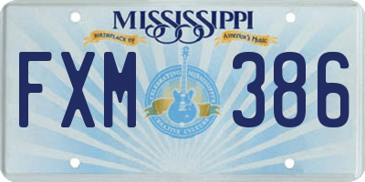 MS license plate FXM386