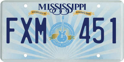 MS license plate FXM451