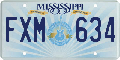 MS license plate FXM634