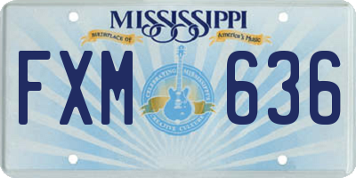 MS license plate FXM636
