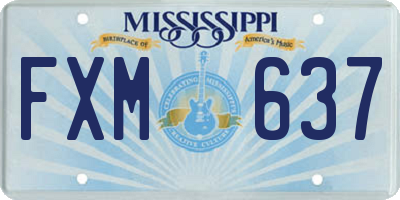 MS license plate FXM637