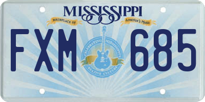 MS license plate FXM685