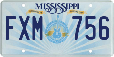 MS license plate FXM756