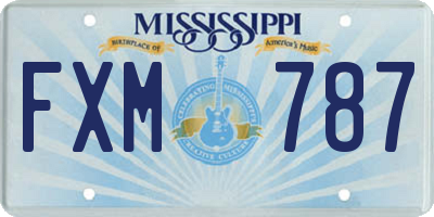 MS license plate FXM787