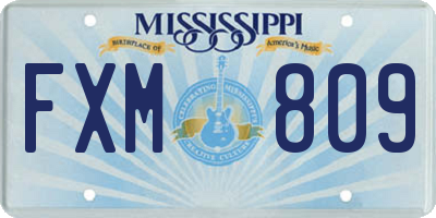 MS license plate FXM809